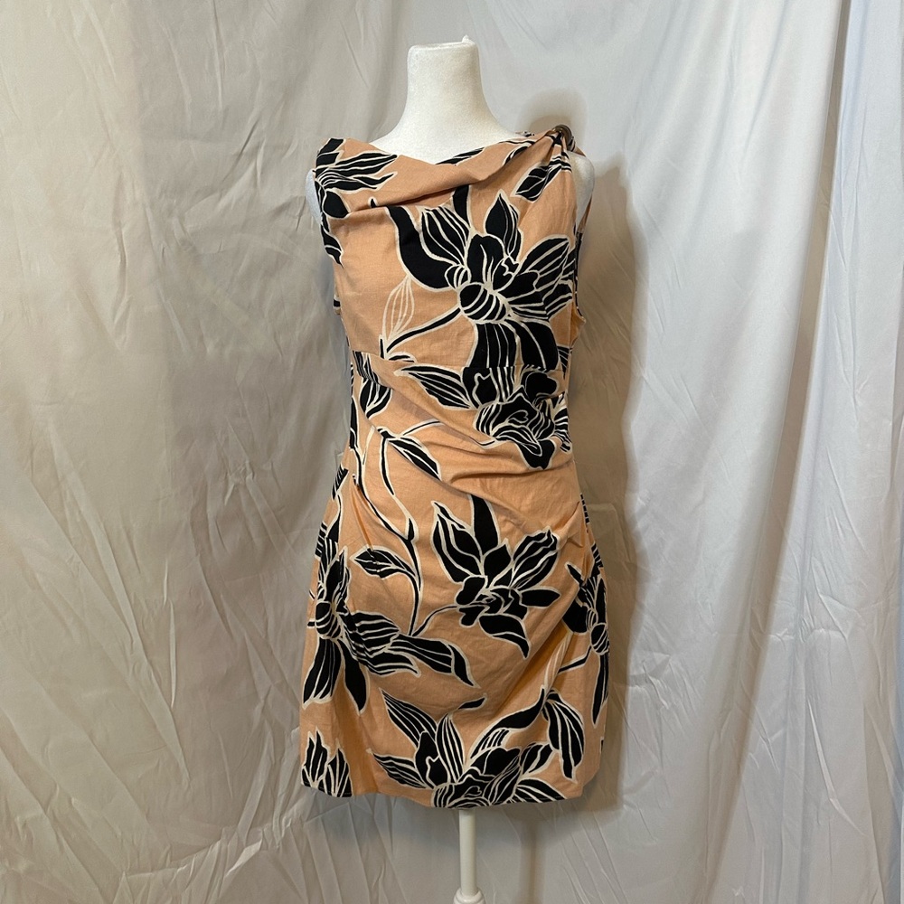 Zara Peach Floral Mini Dress